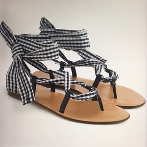 NWT J.Crew Wrap-around Sandal in Gingham